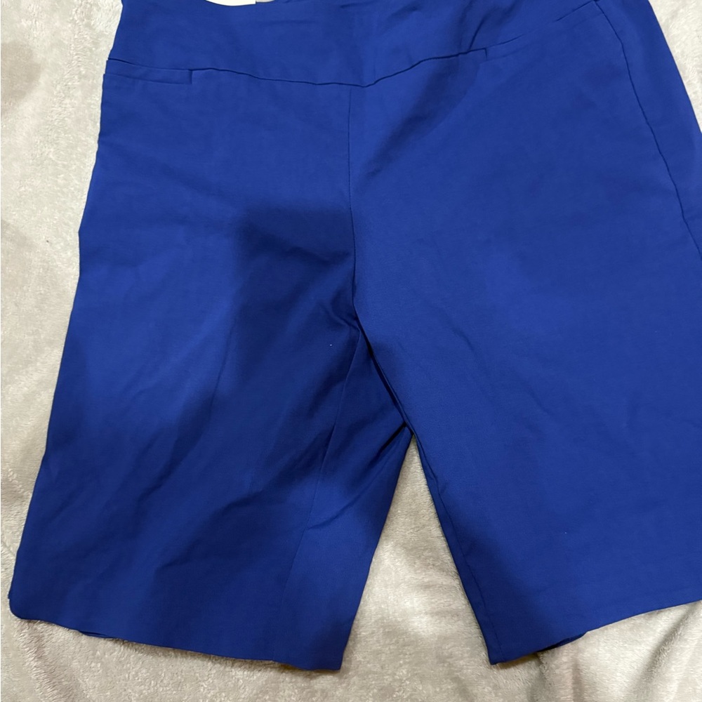 Coral Bay Blue Bermuda Shorts Tailored Knee-Length
